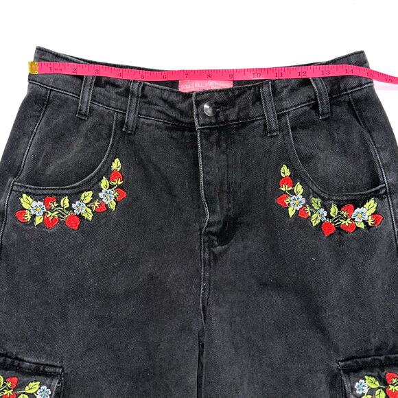 Dolls Kill x Strawberry Shortcake ‘Patched With Love’ Baggy Cargo Pants Size S - Picture 11 of 15